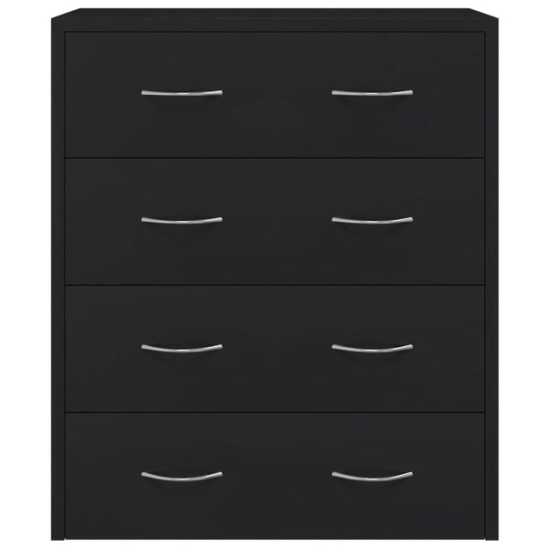 Schwarze Kommode mit 4 Schubladen