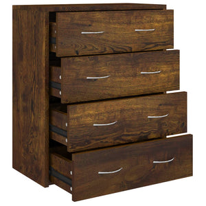 vidaXL Commode à 4 tiroirs 60x30,5x71 cm Chêne fumé