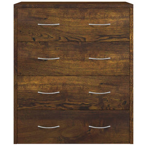 vidaXL Commode à 4 tiroirs 60x30,5x71 cm Chêne fumé