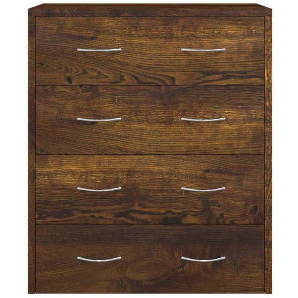 vidaXL Commode à 4 tiroirs 60x30,5x71 cm Chêne fumé