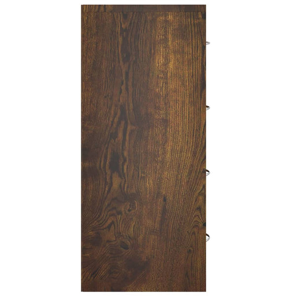 vidaXL Commode à 4 tiroirs 60x30,5x71 cm Chêne fumé