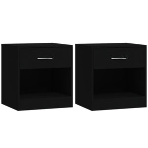 Nachttische Schwarz 2er Set mit Schublade
