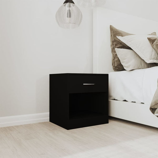 Nachttische Schwarz 2er Set mit Schublade