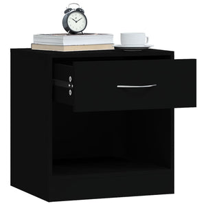 Nachttische Schwarz 2er Set mit Schublade
