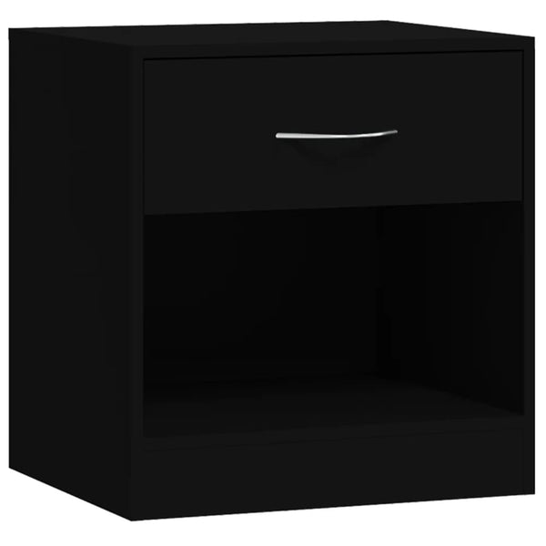 Nachttische Schwarz 2er Set mit Schublade