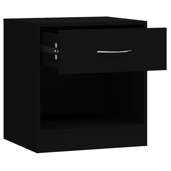 Nachttische Schwarz 2er Set mit Schublade