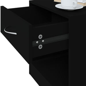 Nachttische Schwarz 2er Set mit Schublade