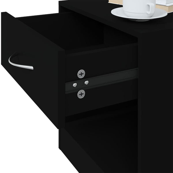 Nachttische Schwarz 2er Set mit Schublade