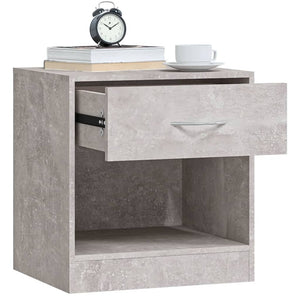 Nachttische 2er Set Betongrau mit Schublade