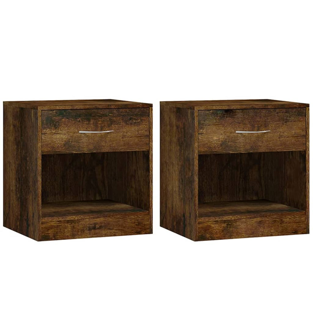 vidaXL Nightstands 2 pcs. with Drawer Smoked Oak