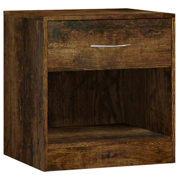 vidaXL Tables de chevet 2 pcs avec tiroir chêne fumé