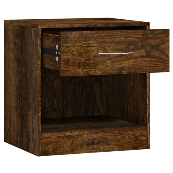 vidaXL Tables de chevet 2 pcs avec tiroir chêne fumé