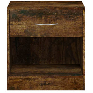 vidaXL Tables de chevet 2 pcs avec tiroir chêne fumé