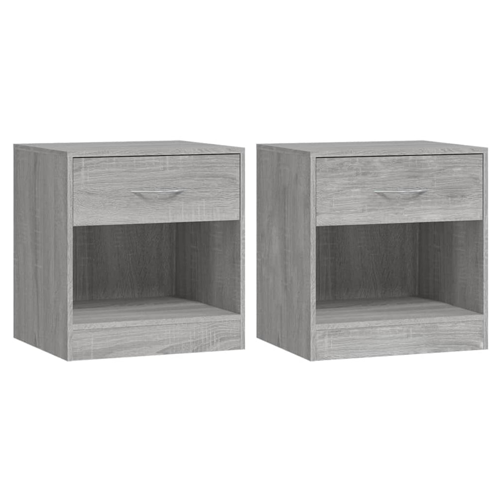vidaXL Nightstands 2 pcs. with Drawer Grey Sonoma