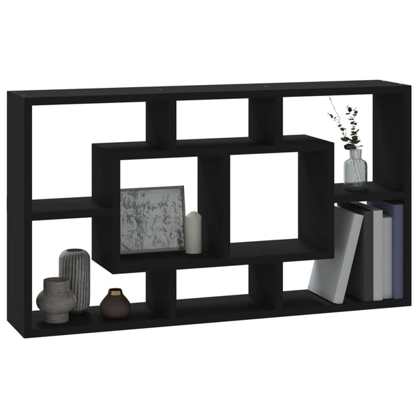 vidaXL Étagère murale à 8 compartiments Noir