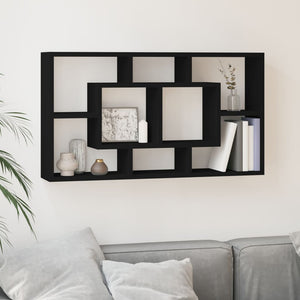 vidaXL Étagère murale à 8 compartiments Noir
