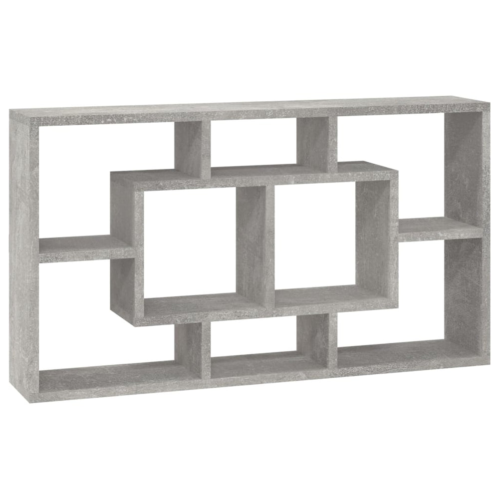 Wandregal Betongrau mit 8 Fächern