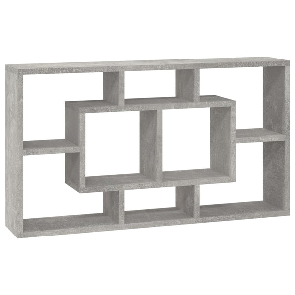 Wandregal Betongrau mit 8 Fächern