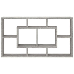 Wandregal Betongrau mit 8 Fächern