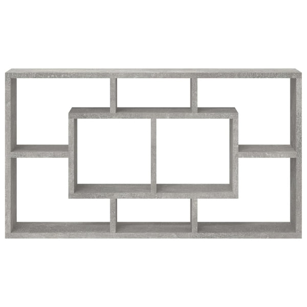 Wandregal Betongrau mit 8 Fächern