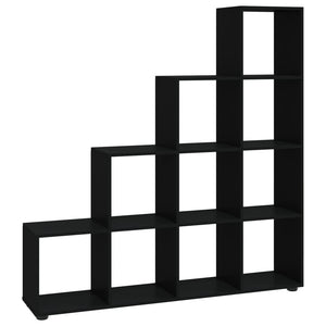Schwarzes Treppenregal, 142 cm