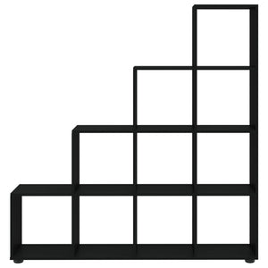 Schwarzes Treppenregal, 142 cm