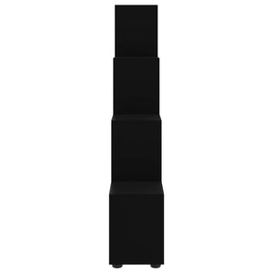 Schwarzes Treppenregal, 142 cm