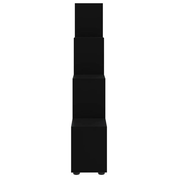 Schwarzes Treppenregal, 142 cm