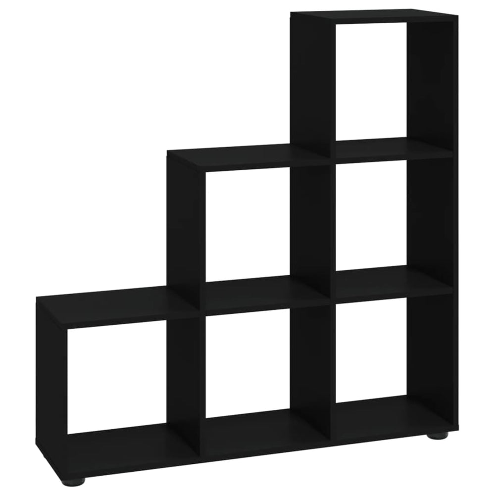 Schwarzes Treppenregal, 107 cm