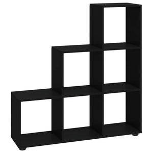 Schwarzes Treppenregal, 107 cm