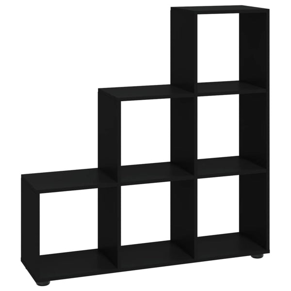 Schwarzes Treppenregal, 107 cm