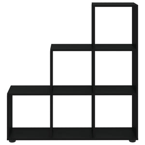 Schwarzes Treppenregal, 107 cm