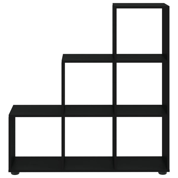 Schwarzes Treppenregal, 107 cm