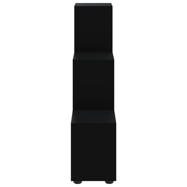 Schwarzes Treppenregal, 107 cm