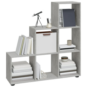 Treppenregal Betongrau, 107 cm