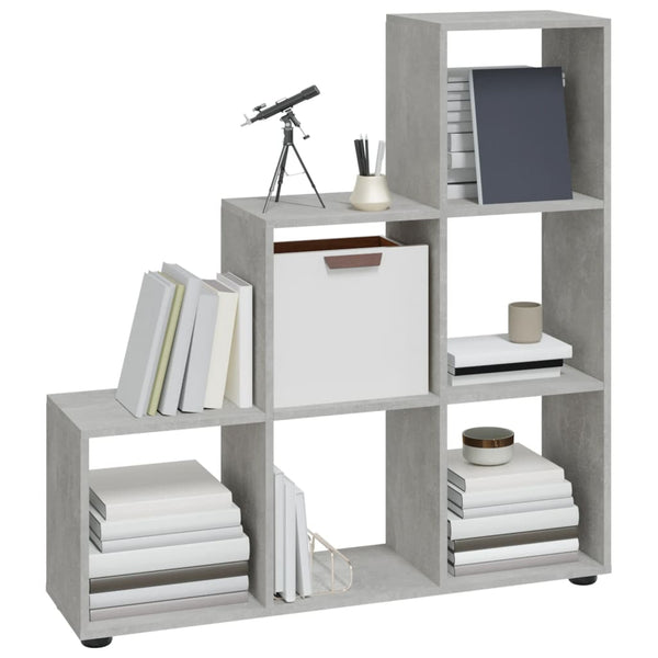 Treppenregal Betongrau, 107 cm