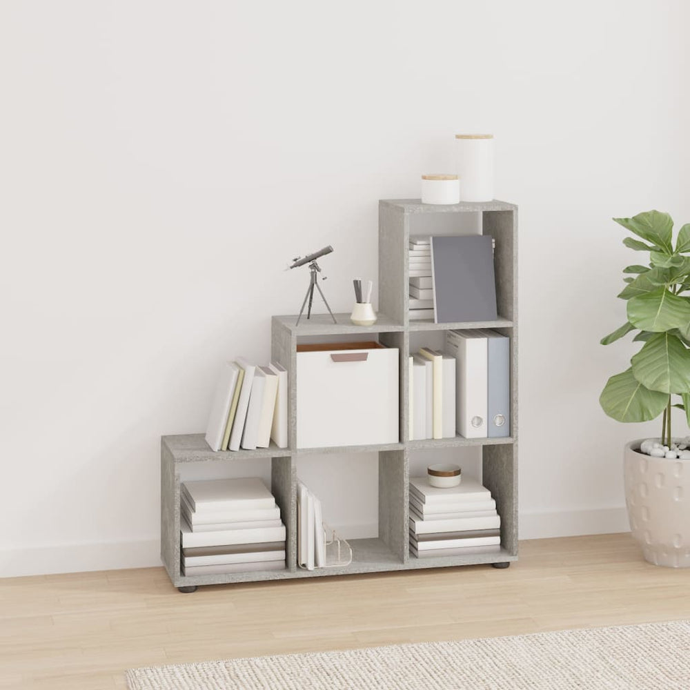 Treppenregal Betongrau, 107 cm