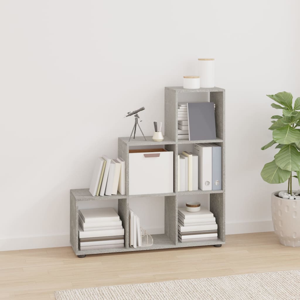 Treppenregal Betongrau, 107 cm