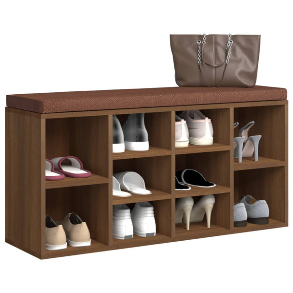 Schuhbank Braun Eichenoptik mit Stauraum