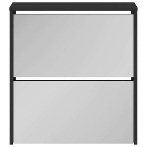 Schuhschrank mit Spiegel Schwarz 63x67 cm