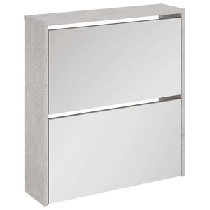 Schuhschrank mit Spiegel Betongrau 63x67 cm