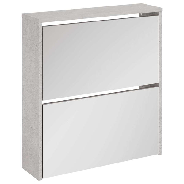 Schuhschrank mit Spiegel Betongrau 63x67 cm