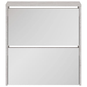 Schuhschrank mit Spiegel Betongrau 63x67 cm