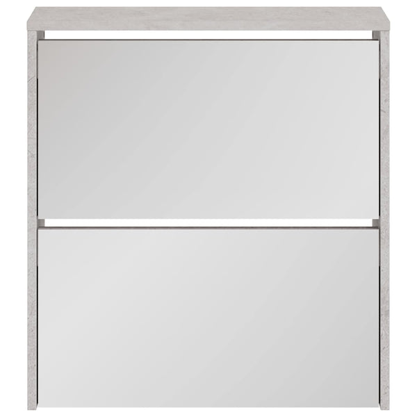 Schuhschrank mit Spiegel Betongrau 63x67 cm