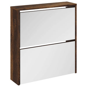 Schuhschrank mit Spiegel Räuchereiche 63x67 cm