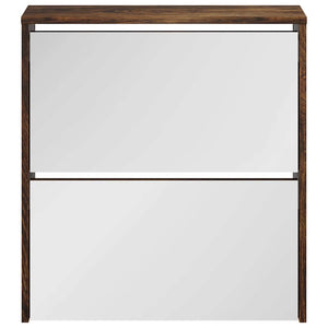 Schuhschrank mit Spiegel Räuchereiche 63x67 cm