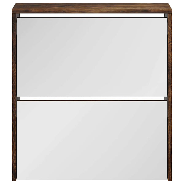 Schuhschrank mit Spiegel Räuchereiche 63x67 cm