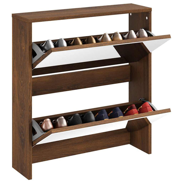 Schuhschrank mit Spiegel Eichen-Optik