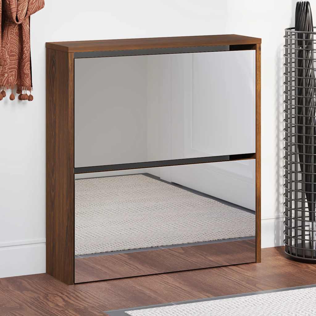 Schuhschrank mit Spiegel Eichen-Optik