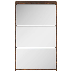 Schuhschrank mit Spiegel Räuchereiche 63x102,5 cm